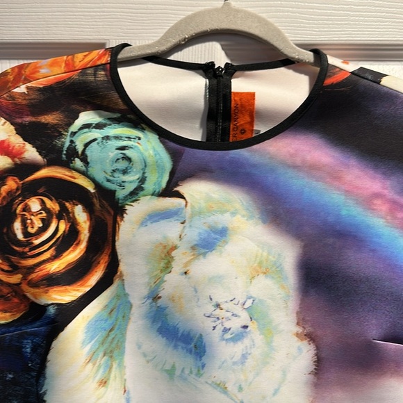 Clover Canyon Magical Sky Neoprene Bodycon Fitted Mini Dress L - Picture 5 of 10